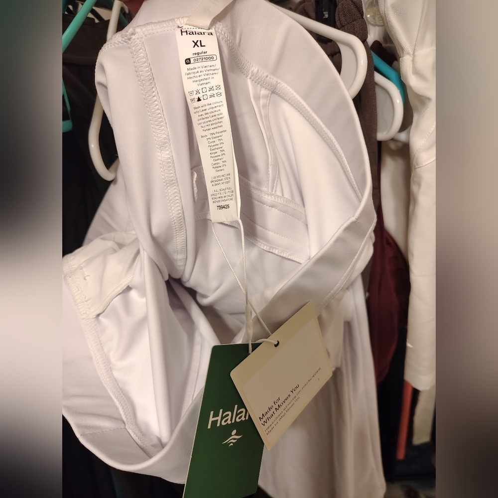 HALARA Flex High Waist Pocket Wide Leg and flare (M)Work Pants White - Picture 6 of 16